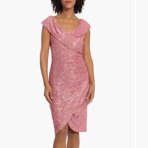 Maggy London Off the Shoulders Pink Dress